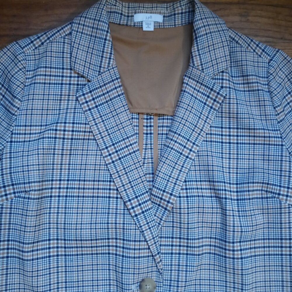 J. Jill Plaid Blazer in Tan and Black - Picture 5 of 16
